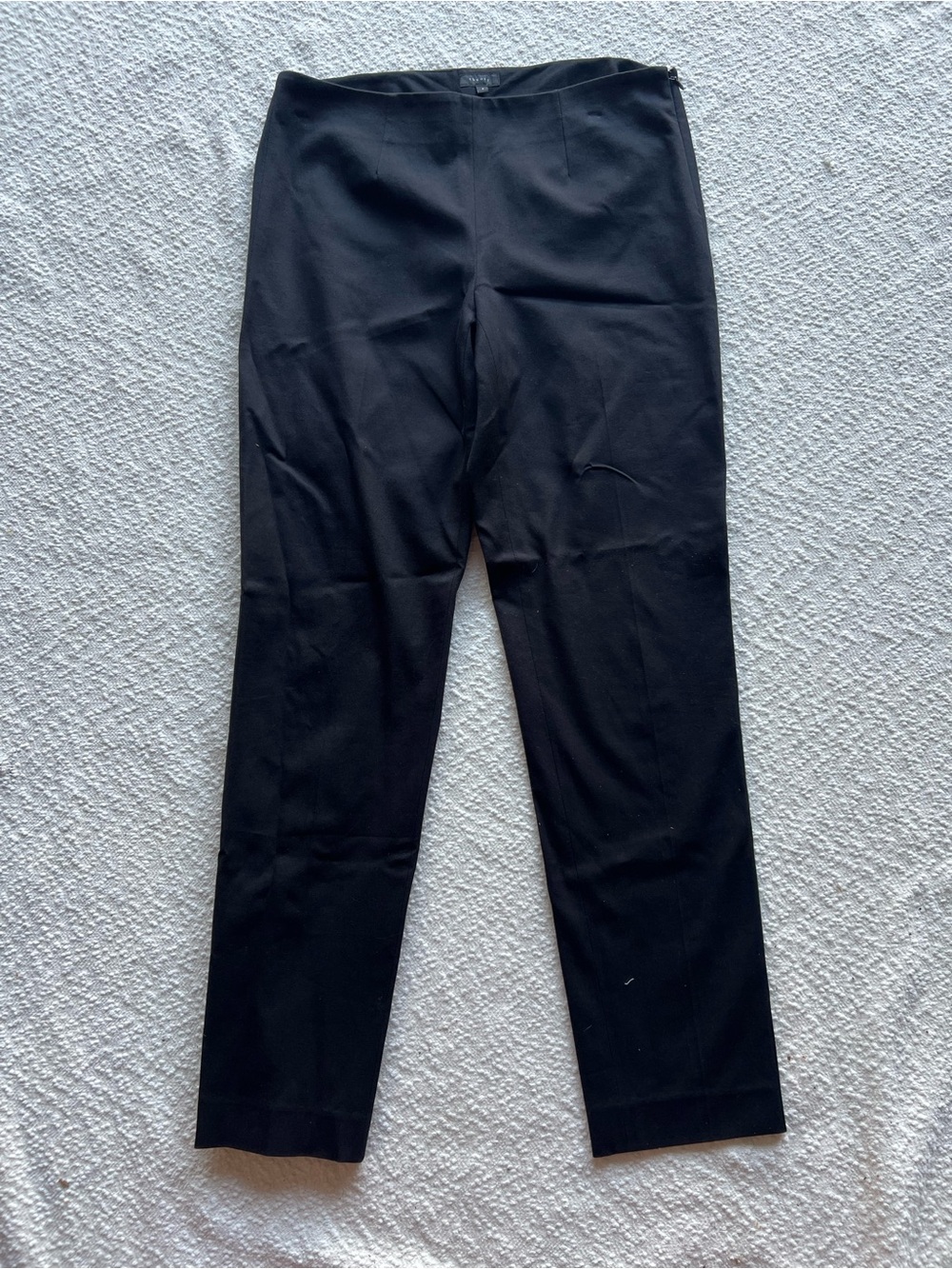 Theory Womens 6 Black Side Zip Trousers Slim Straight‎ Ankle Pants Quiet Luxury